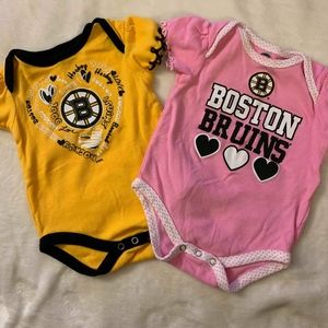 Set of 2 Boston Bruins baby onesies 6-9 months